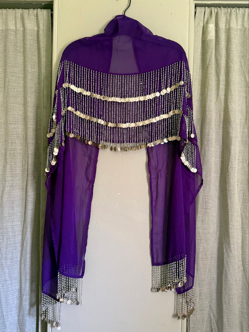 India Arts Y2K Vintage Sheer Purple Belly Dancer Hip Scarf